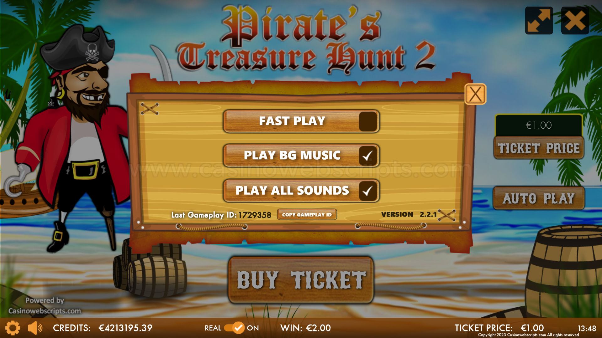 Pirate's Treasure Hunt 2 Scratch Mobile and PC - Preview