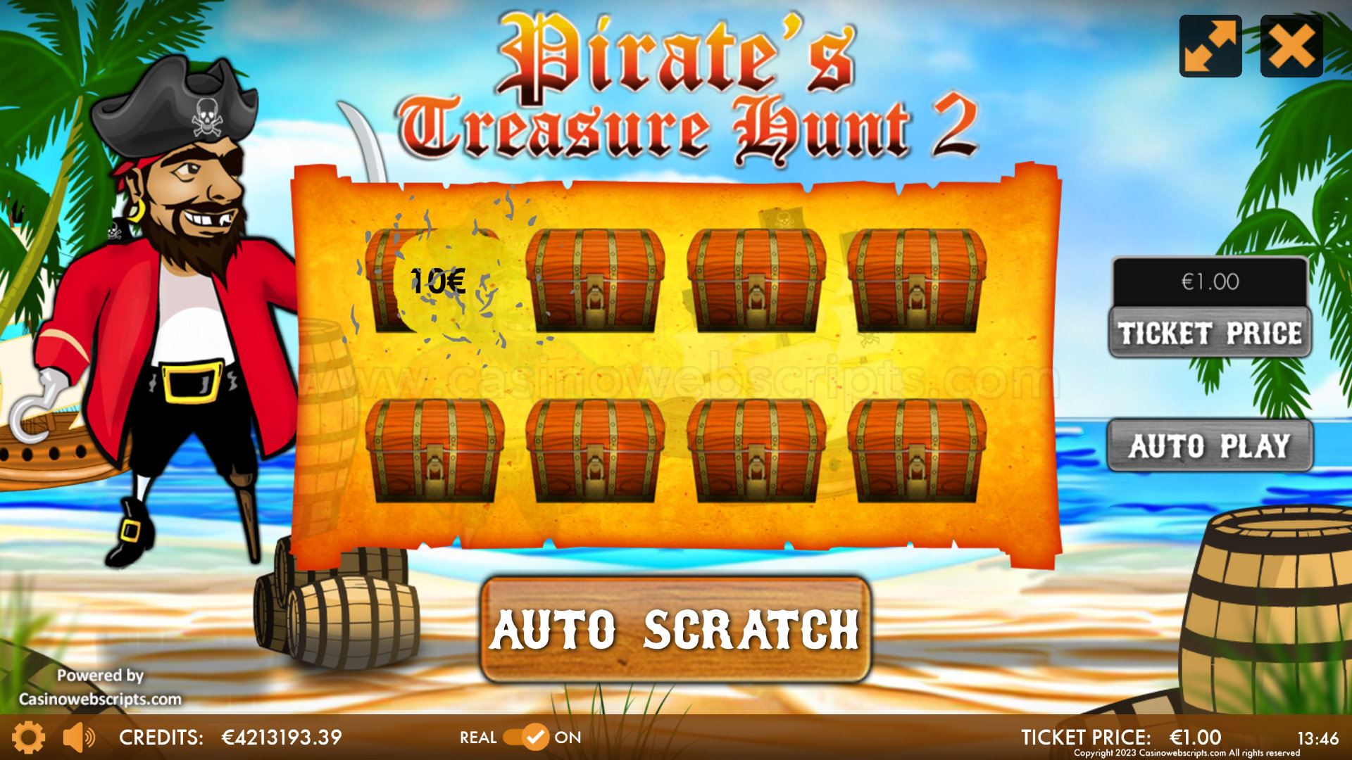 Pirate's Treasure Hunt 2 Scratch Mobile and PC - Preview