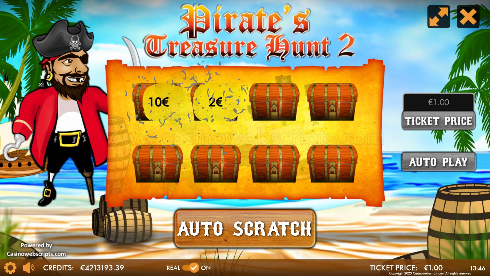 Pirate's Treasure Hunt 2 Scratch Mobile and PC - Preview