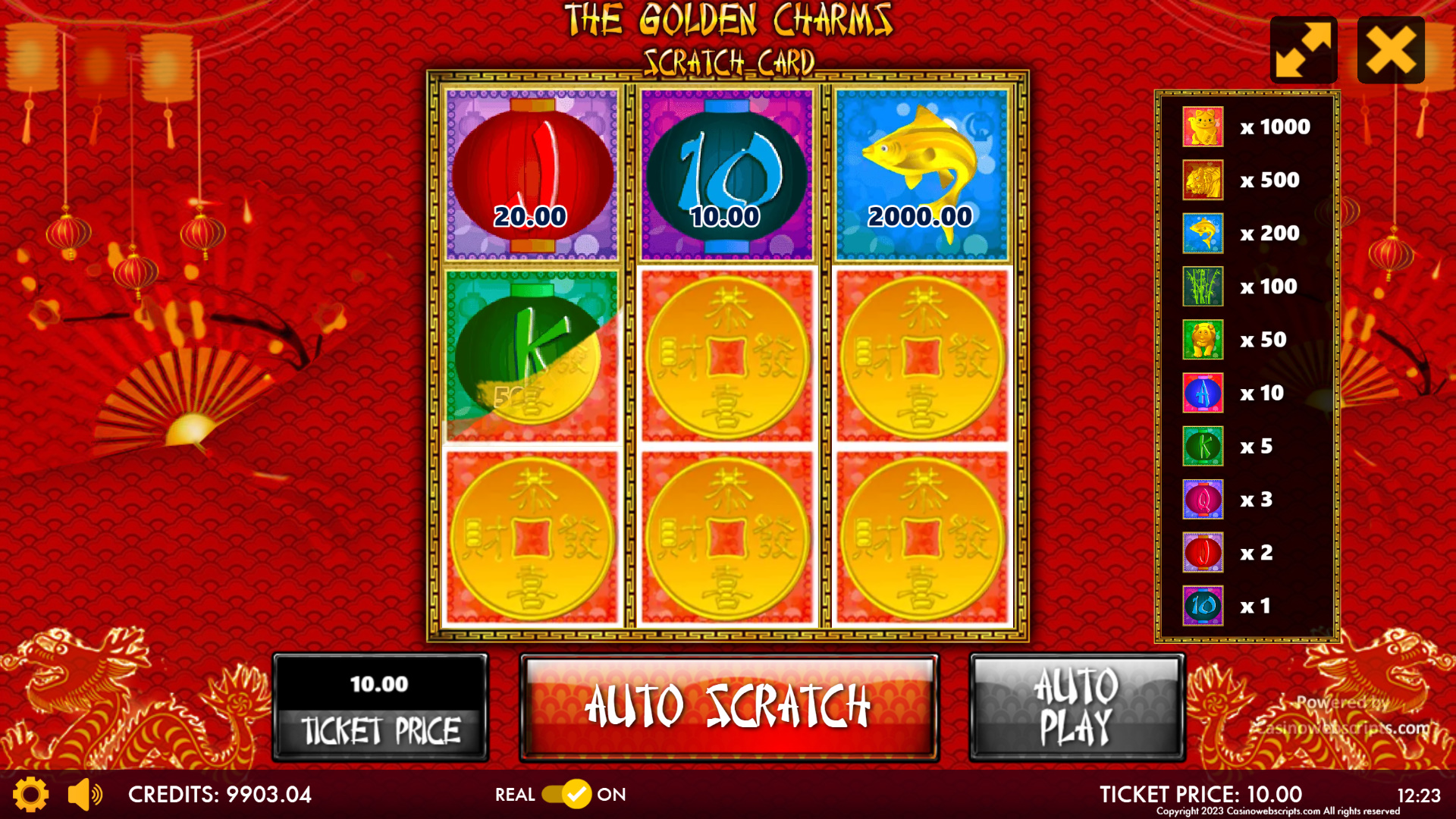 The Golden Lucky Charms Scratch Card - Preview