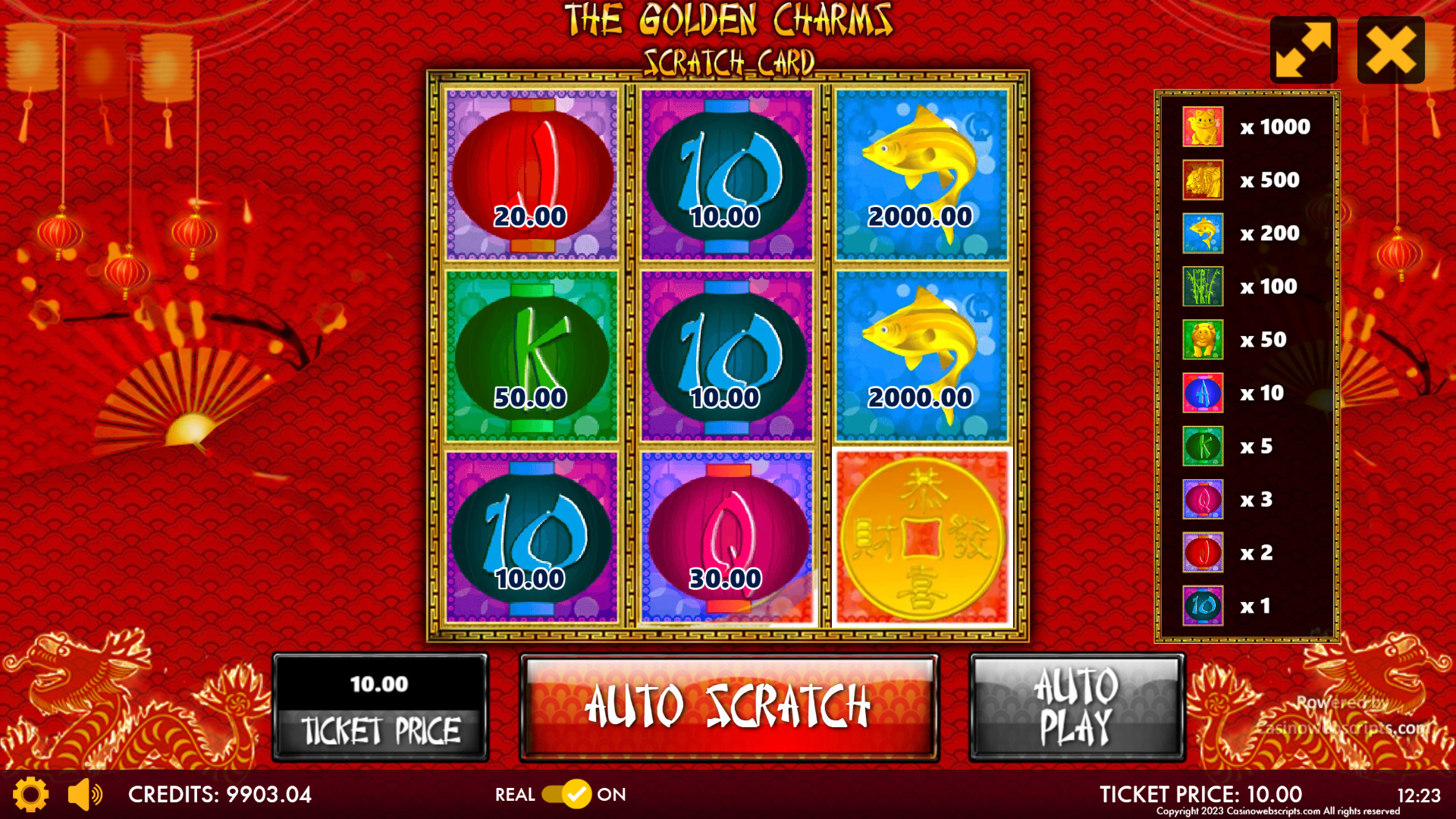 The Golden Lucky Charms Scratch Card - Preview
