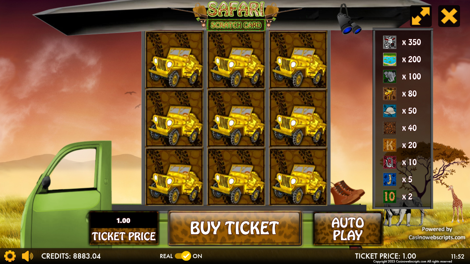 Safari Scratch Card - Preview