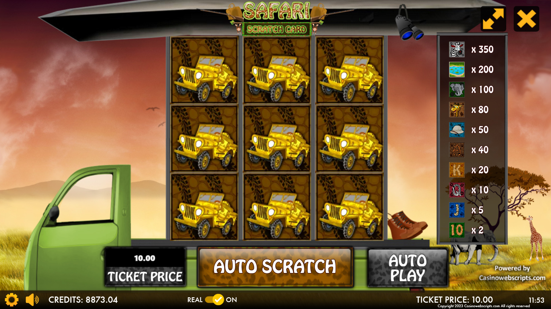 Safari Scratch Card - Preview